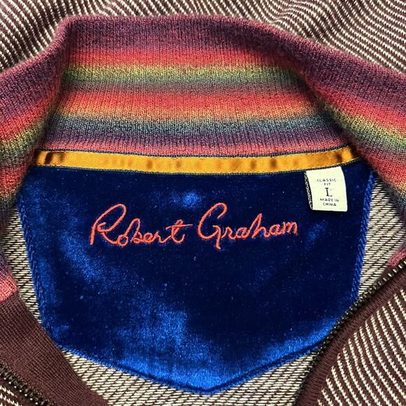 Robert Graham Rheth Wool Blend Quarter-Zip Pullover Sweater - Picture 3 of 6